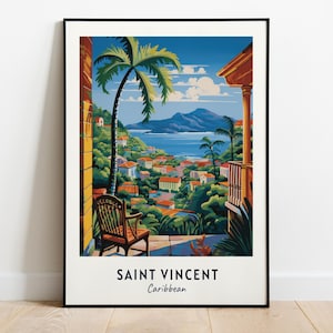 Saint Vincent, Caribbean Travel Print Wall Art, Saint Vincent - Caribbean City Print, Saint Vincent, Caribbean Travel Gift, Saint Vincent