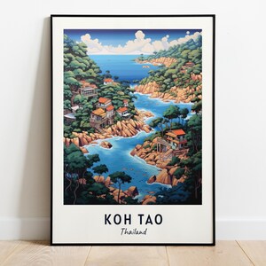 Koh Nang Yuan Travel Print Wall Art, Koh Tao - Thailand City Print, Koh Nang Yuan Travel Gift, Koh Nang Yuan Poster, Digital Download