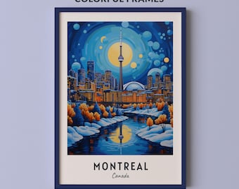 Montreal Reise Poster Kanada Druck Wand Kunst Stadt Druck Stadtbild Kunstwerk Reise Wand dekor Digitaler Download Reisegeschenk