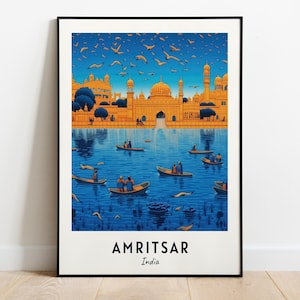 Golden Temple Travel Print Wall Art, Amritsar - India City Print, Golden Temple Travel Gift, Golden Temple Poster, Digital Download