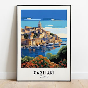 Cagliari Travel Print Wall Art, Cagliari - Sardinia City Print, Cagliari Travel Gift, Cagliari City Poster, Digital Download, Travel Gift