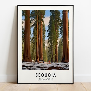 Sequoia Travel Print Wall Art, Sequoia - National Park City Print, Sequoia Travel Gift, Sequoia City Poster, Digital Download, Travel Gift