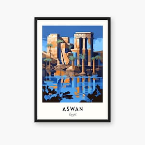 Aswan Travel Print, Aswan - Egypt Travel Gift, Printable City Poster, Digital Download, Wedding Gift, Birthday Present