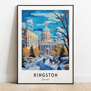 Kingston Travel Print Wall Art, Kingston - Canada City Print, Kingston Travel Gift, Kingston City Poster, Digital Download, Travel Gift