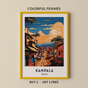 Kampala Travel Poster Uganda Print Wall Art City Print Cityscape Artwork Travel Wall Decor Digital Download Travel Gift