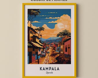 Kampala Travel Poster Uganda Print Wall Art City Print Cityscape Artwork Travel Wall Decor Digital Download Travel Gift