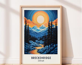 Breckenridge reisposter Breckenridge Colorado muur kunst Colorado print stadsgezicht artwork reizen muur decor digitale download reiscadeau