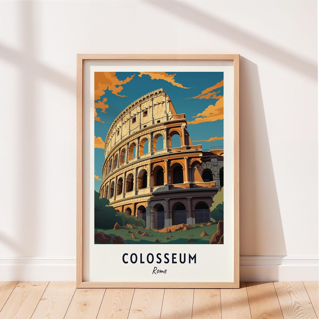 Colosseum Travel Poster Colosseum Rome Wall Art Rome Print Cityscape ...