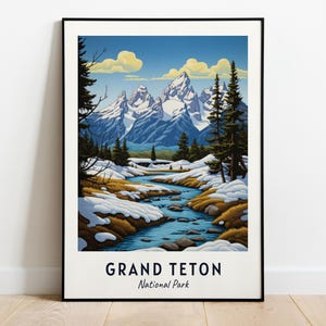 Grand Teton, National Park Reise Poster, Grand Teton - National Park Stadt Poster, Grand Teton, National Park Reise Geschenk