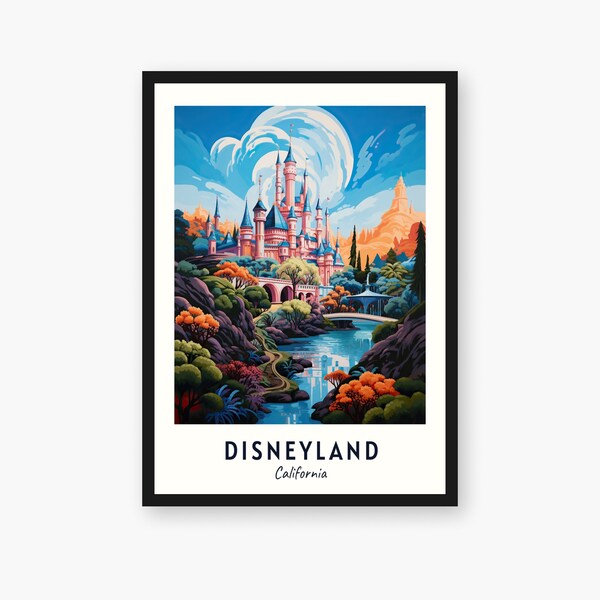 Disneyland City Print, Disneyland Travel Poster, California Travel Gift, Disneyland Digital Download, California Poster, Disneyland Gift