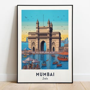 Impresión de pared de la Puerta de la India, Mumbai, India. Impresión de la ciudad. Regalo de viaje a la Puerta de la India. Póster de la Puerta de la India. Descarga digital.
