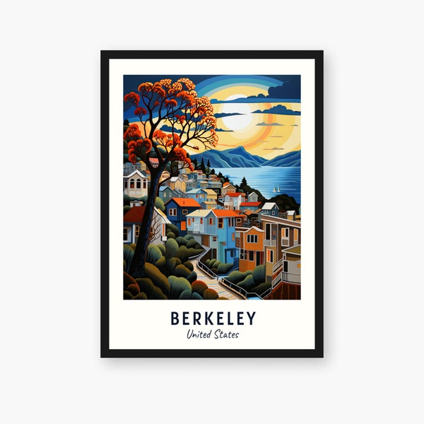 Berkeley Travel Print, Berkeley - United States Travel Gift, Printable City Poster, Digital Download, Wedding Gift, Birthday Present