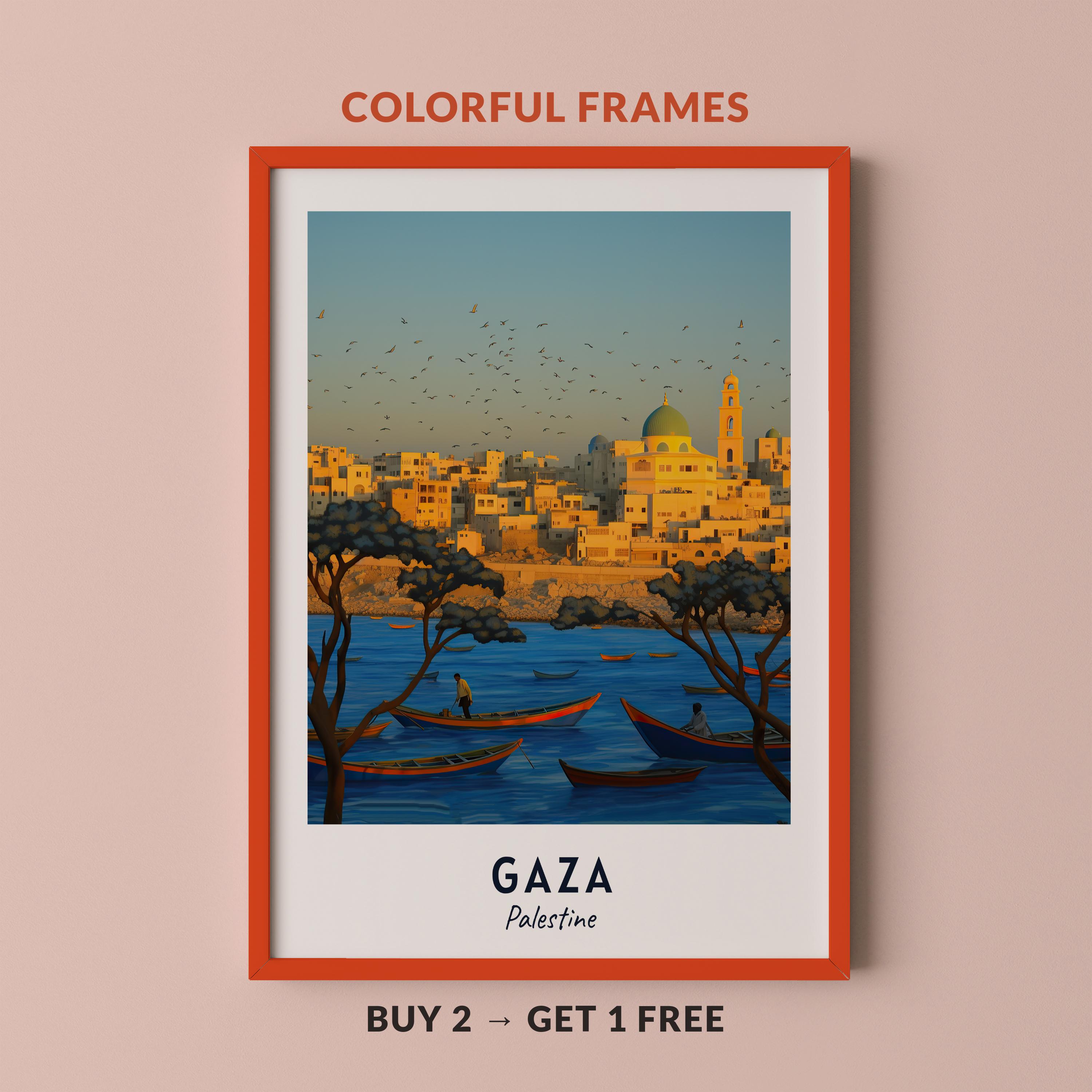 Gaza Print Gaza Travel Poster Palestine Print Wall Art City Print Cityscape ...