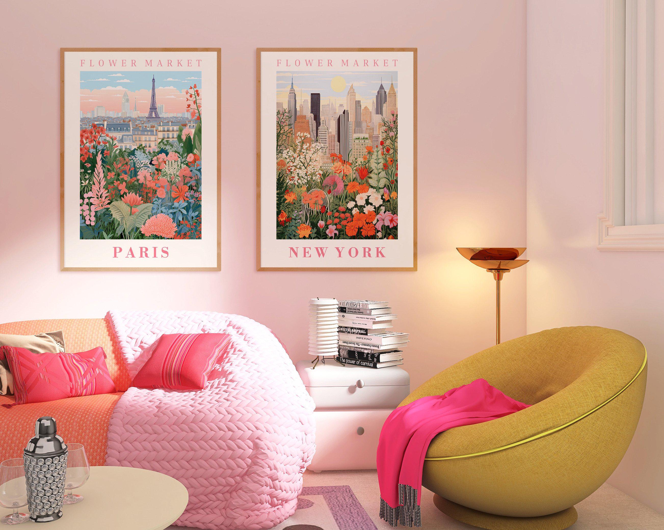 Flower Market Brasilia Print Wall Art Brazil Floral Illustration
