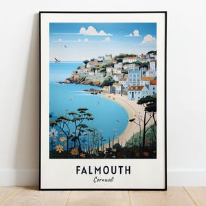 Falmouth, Cornwall Travel Print Wall Art, Falmouth - Cornwall City Print, Falmouth, Cornwall Travel Gift, Falmouth, Cornwall Poster