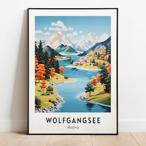 Wolfgangsee, Austria Travel Print Wall Art, Wolfgangsee - Austria City Print, Wolfgangsee, Austria Travel Gift, Wolfgangsee, Austria Poster