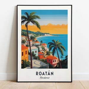 Roatán Travel Print Wall Art, Roatán - Honduras City Print, Roatán Travel Gift, Roatán City Poster, Digital Download, Travel Gift