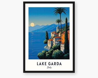 Lake Garda Travel Print, Lake Garda - Italy Travel Gift, Printable City Poster, Digital Download, Wedding Gift, Birthday Present