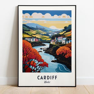 Cardiff Travel Print Wall Art, Cardiff - Wales City Print, Cardiff Travel Gift, Cardiff City Poster, Digital Download, Travel Gift, Wall Art