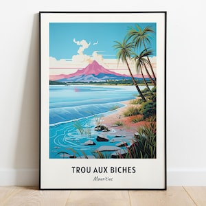 Trou Aux Biches Travel Print Wall Art, Trou Aux Biches - Mauritius City Print, Trou Aux Biches Travel Gift, Trou Aux Biches City Poster