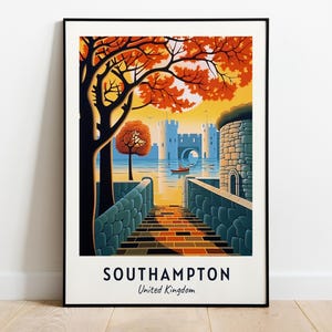 Southampton Travel Print Wall Art, Southampton - United Kingdom City Print, Southampton Travel Gift, Southampton City Poster, Travel Gift