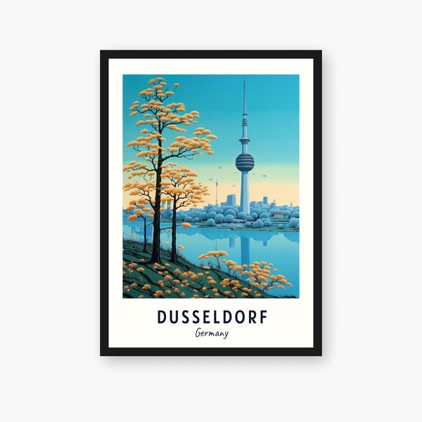 Dusseldorf Travel Print, Dusseldorf - Germany Travel Gift, Printable City Poster, Digital Download, Wedding Gift, Birthday Present