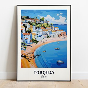 Torquay, Devon Travel Print Wall Art, Torquay - Devon City Print, Torquay, Devon Travel Gift, Torquay, Devon Poster, Digital Download
