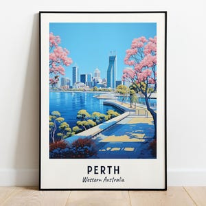 Perth Travel Print Wall Art, Perth - West-Australië stad print, Perth reiscadeau, Perth City poster, digitale download, reiscadeau
