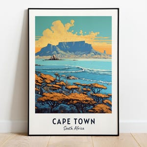 Table Mountain Travel Print Wall Art, Cape Town - South Africa City Print, Table Mountain Travel Gift, Table Mountain Poster, Travel Gift