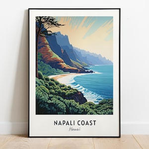 Napali Coast Travel Print Wall Art, Napali Coast - Hawaii City Print, Napali Coast Travel Gift, Napali Coast City Poster, Digital Download