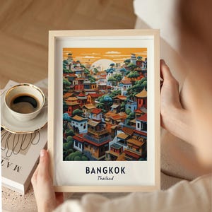 Bangkok Travel Poster Thailand Print Wall Art City Print Cityscape Artwork Travel Wall Decor Digital Download Travel Gift image 9