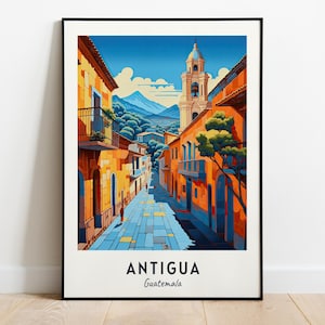 Antigua Reise Poster, Wandbild, Antigua - Guatemala Stadt Druck, Antigua Reise Geschenk, Antigua Stadt Poster, digitaler Download, Reisegeschenk