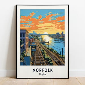 Norfolk Travel Print Wall Art, Norfolk - Virginia City Print, Norfolk Travel Gift, Norfolk City Poster, Digital Download, Travel Gift