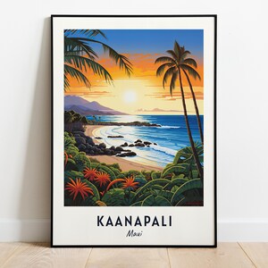 Kaanapali Travel Print Wall Art, Kaanapali - Maui City Print, Kaanapali Travel Gift, Kaanapali City Poster, Digital Download, Travel Gift