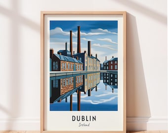 Dublin Travel Poster Guinness Storehouse Wall Art Ireland Print Cityscape Artwork Travel Wall Decor Digital Download Travel Gift
