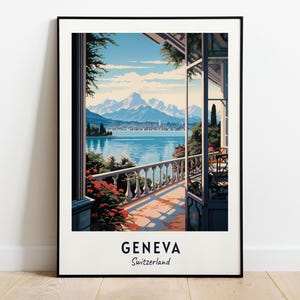 Geneva Travel Print Wall Art, Geneva - Switzerland City Print, Geneva Travel Gift, Geneva City Poster, Digital Download, Travel Gift