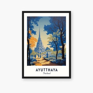 Ayutthaya Travel Print, Ayutthaya - Thailand Travel Gift, Printable City Poster, Digital Download, Wedding Gift, Birthday Present