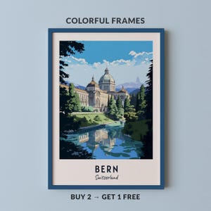 Bern Travel Poster Switzerland Print Wall Art City Print Cityscape Artwork Travel Wall Decor Digital Download Travel Gift