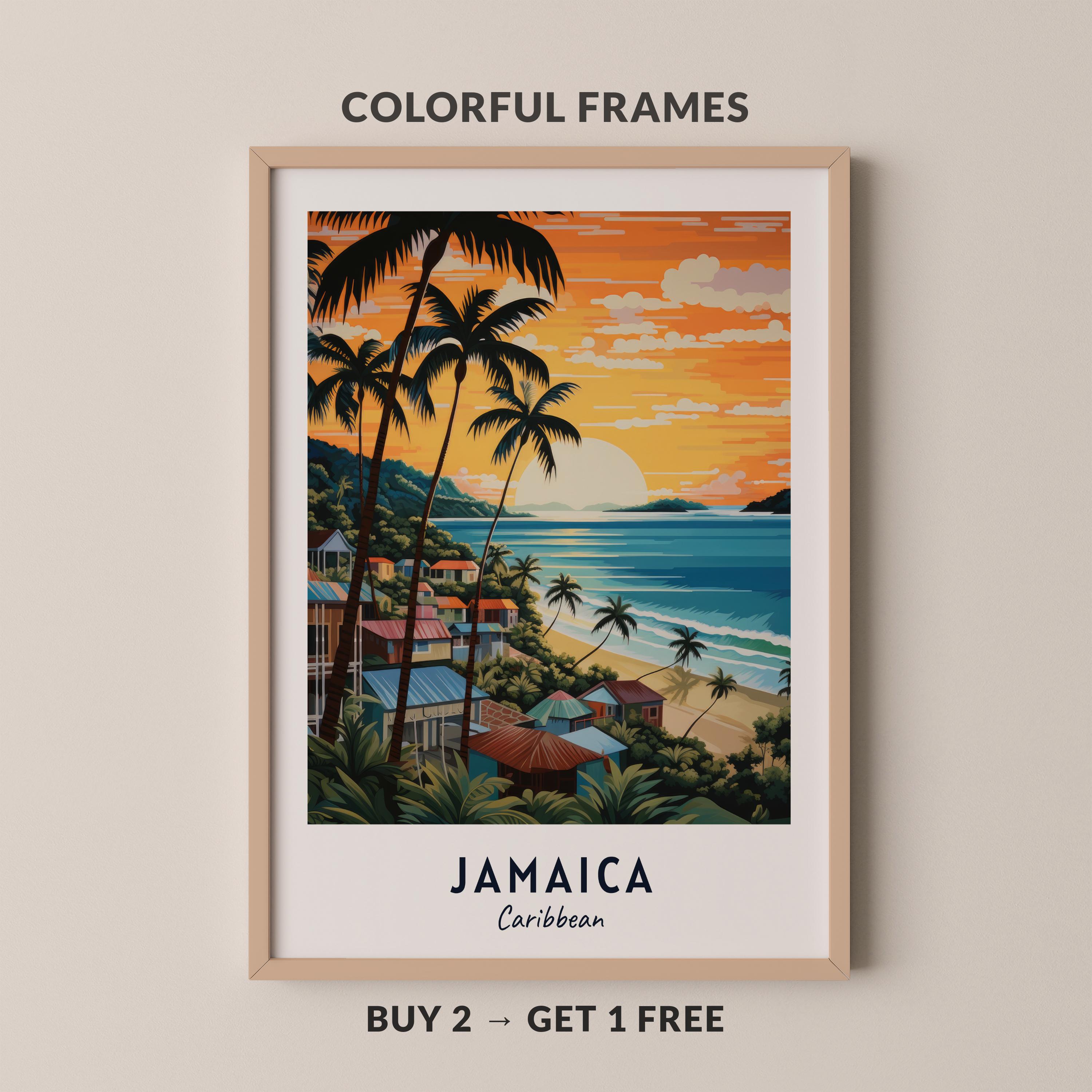 Jamaica Travel Poster Caribbean Print Wall Art City Print