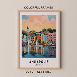 Annapolis Travel Poster Maryland Print Wall Art City Print Cityscape Artwork Travel Wall Decor Digital Download Travel Gift