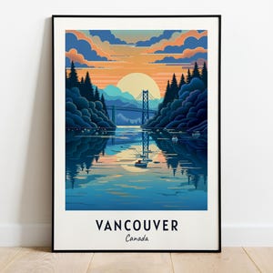 Vancouver Travel Print Wall Art, Vancouver - Canada City Print, Vancouver Travel Gift, Vancouver City Poster, Digital Download, Travel Gift