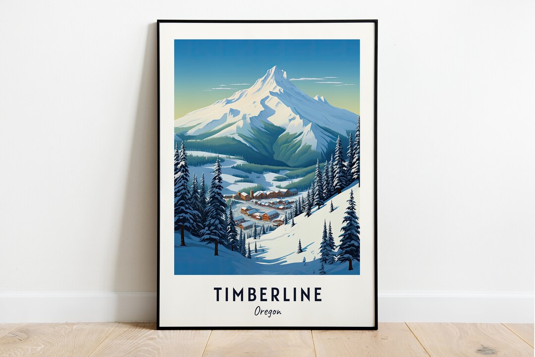 Timberline Graphics Timberline Travel Print, Timberline Ski Poster, Oregon Ski Poster ...