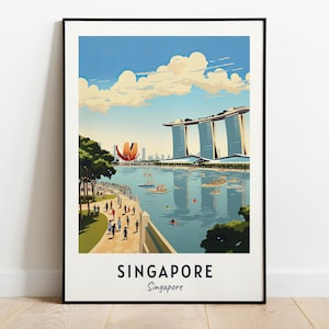 Singapore Travel Print Wall Art, Singapore - Singapore City Print, Singapore Travel Gift, Singapore City Poster, Digital Download, Wall Art