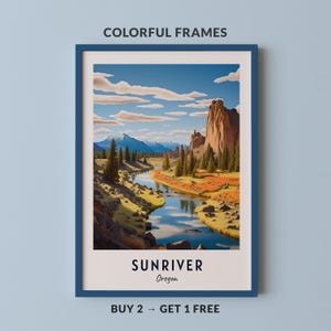Sunriver Travel Poster Oregon Print Wall Art City Print Cityscape Artwork Travel Wall Decor Digital Download Travel Gift