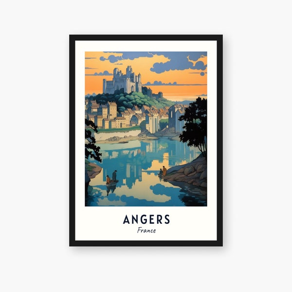 Angers Travel Print, Angers - France Travel Gift, Printable City Poster, Digital Download, Wedding Gift, Birthday Present