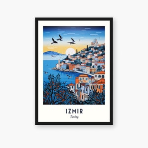 Izmir Travel Print, Izmir - Turkey Travel Gift, Printable City Poster, Digital Download, Wedding Gift, Birthday Present