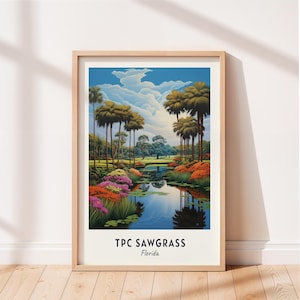 Poster di viaggio Tpc Sawgrass Tpc Sawgrass Florida Wall Art Florida Print Cityscape Artwork Travel Wall Decor Download digitale Regalo di viaggio