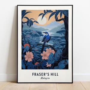 Bird Watching Travel Print Wall Art, Fraser&#039;s Hill - Malaysia City Print, Bird Watching Travel Gift, Bird Watching Poster, Travel Gift