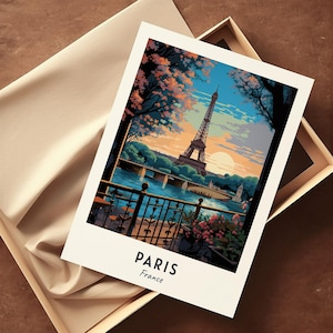 Póster de viaje de París, Francia, impresión de arte de pared, impresión de ciudad, paisaje urbano, obra de arte, decoración de pared de viaje, descarga digital, regalo de viaje imagen 2