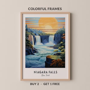 Niagara Falls Travel Poster New York Print Wall Art City Print Cityscape Artwork Travel Wall Decor Digital Download Travel Gift